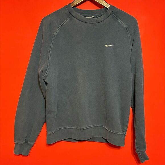 Nike‎ Crewneck Sweatshirt Blue Swoosh Logo Pullover Size Small - Picture 1 of 8